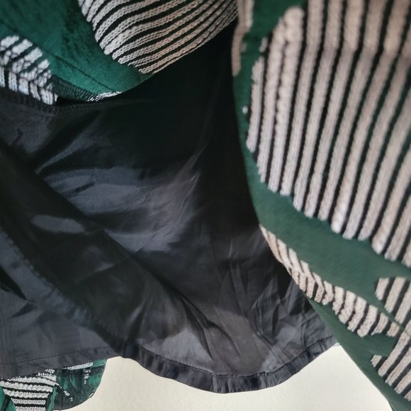 Womens Circle Skirt Spring Green Floral A-Line Pleated Skirt w/ Pockets M - Picture 7 of 8